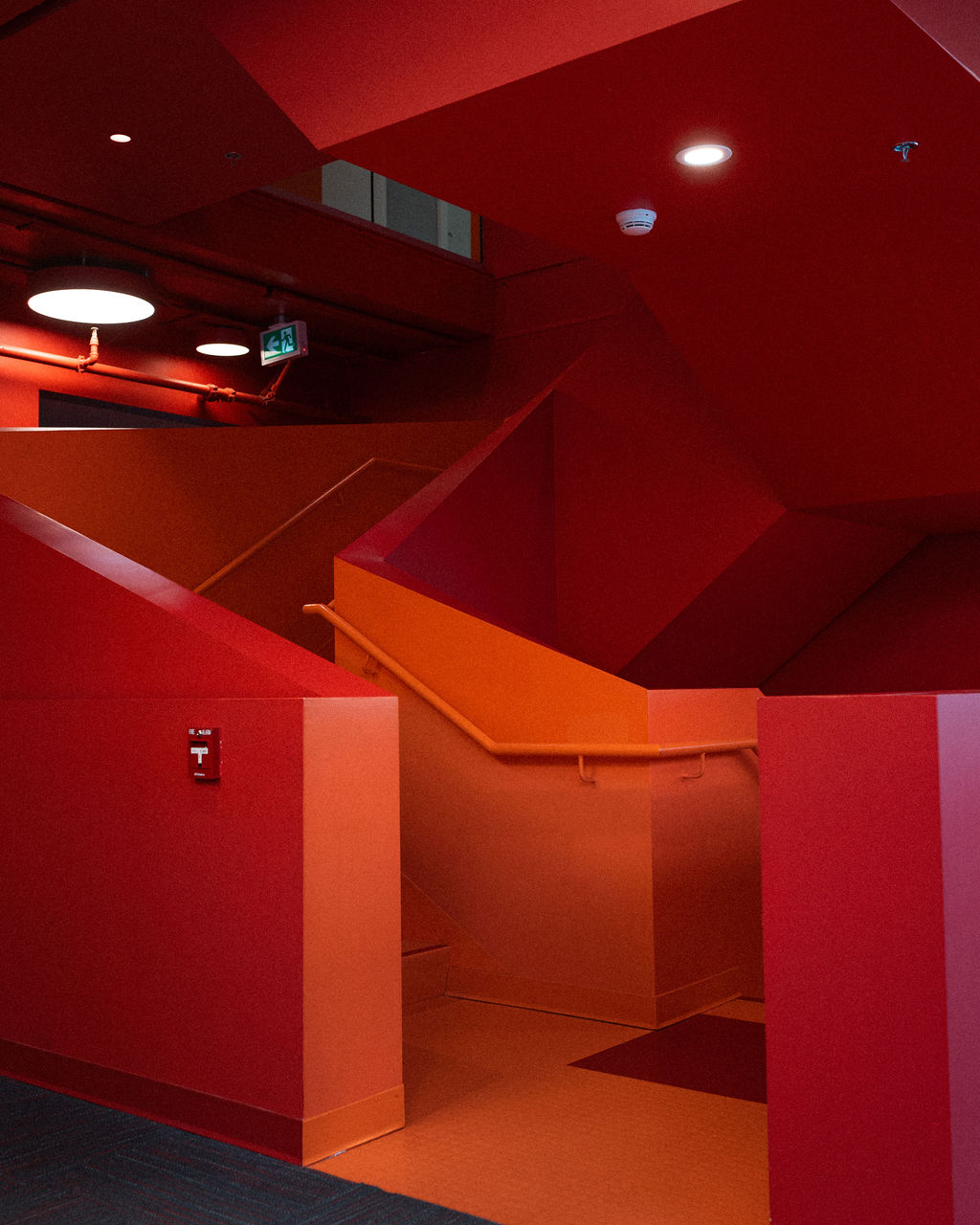 A staircase at the Vancouver campus of Adler University.